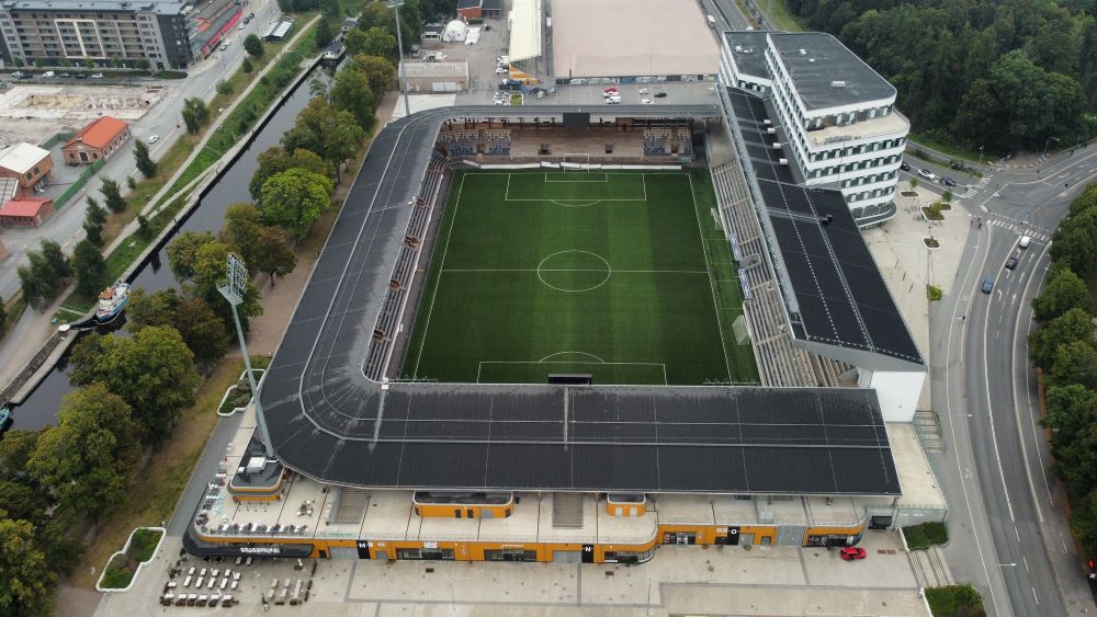 Drönarbild på Studenternas IP Uppsala
